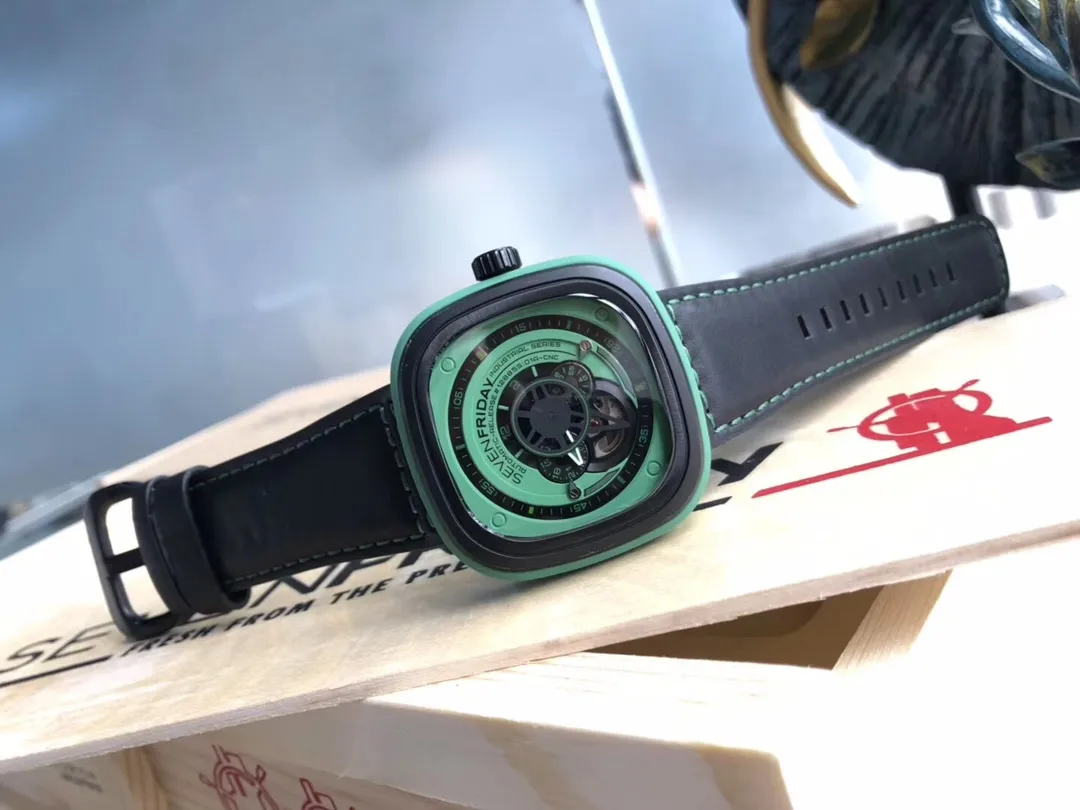 【Authentic Tmall】💰1640! Sevenfriday's latest P series automatic mechanical men's watch, model SF-P2. 44.3mmX49.7mm diameter, industrial style, super cool, three separated hands, with calendar! Each one is individually numbered! With NFC anti-counterfeiting technology!